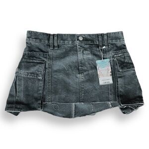 Revice Denim Cargo Mini Skirt - Blackout - Medium 27/28
